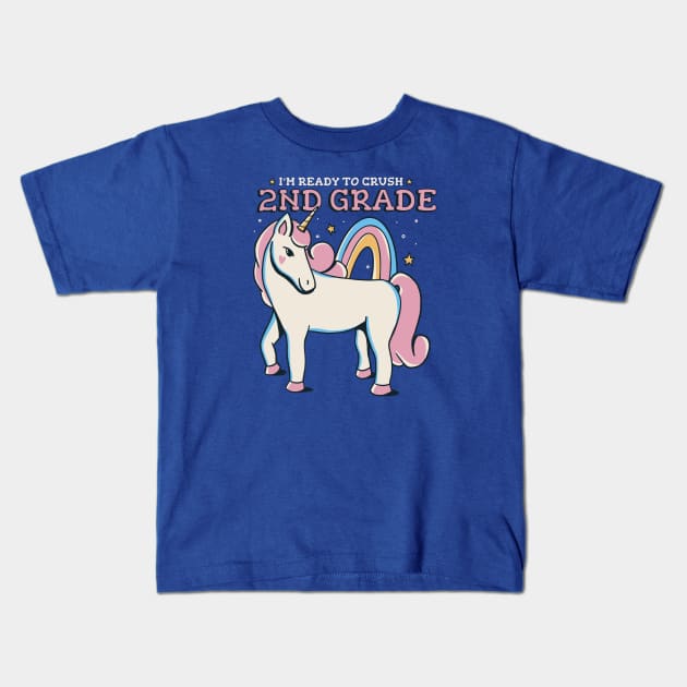 Ready to Crush 2nd Grade Cute Unicorn Back to School Second Grade Kids T-Shirt by SLAG_Creative